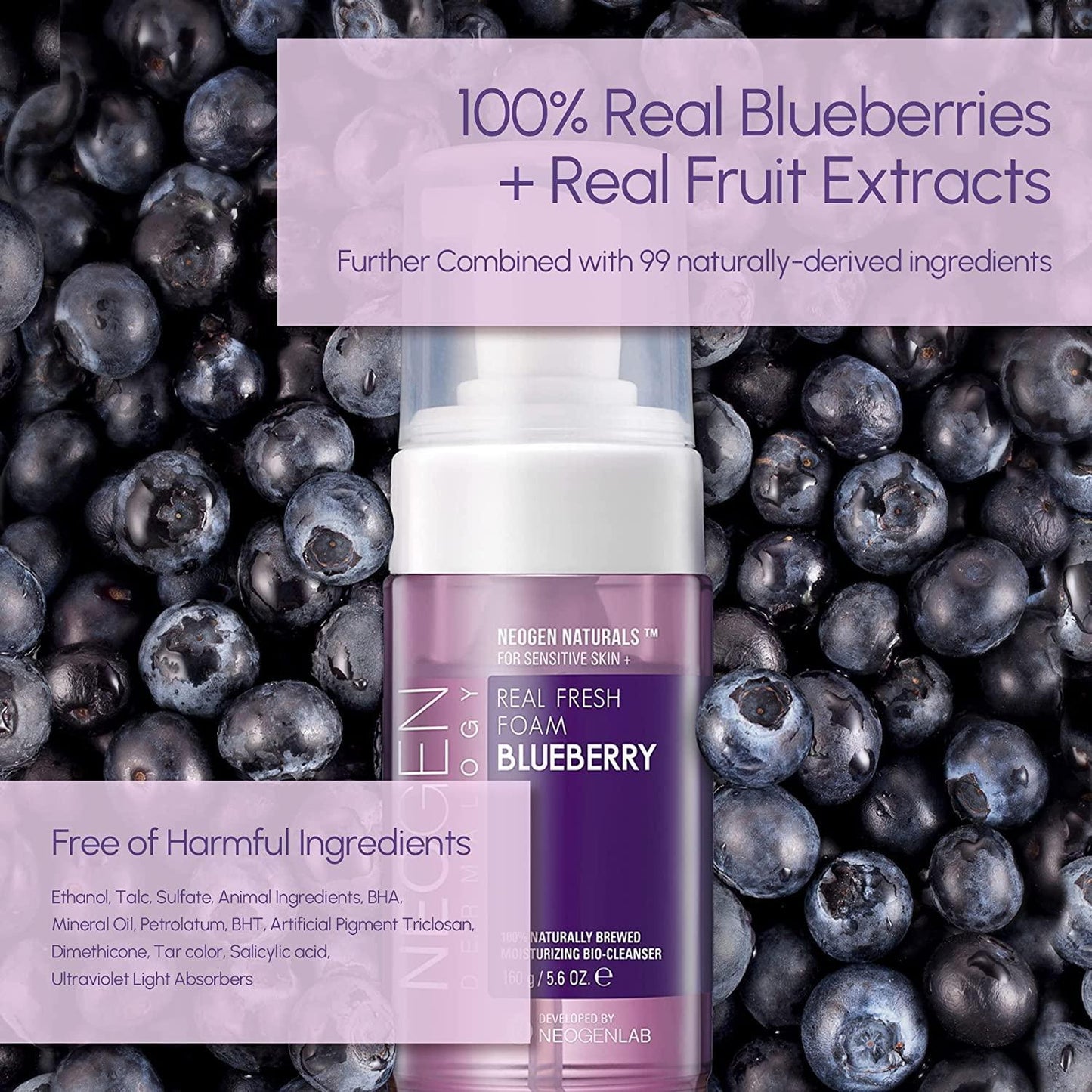 [NeoGen] DERMALOGY REAL FRESH FOAM CLEANSER BLUEBERRY 160G